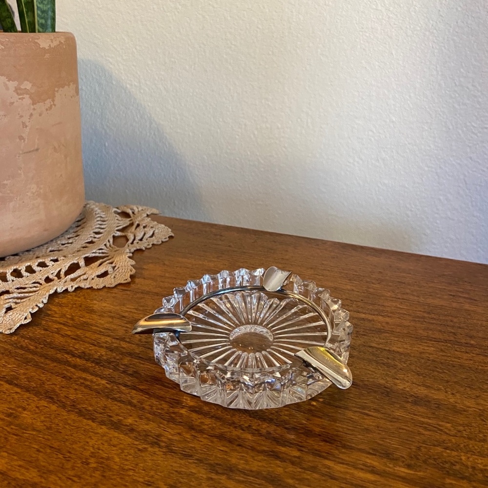 Sold on Etsy: Vintage Crystal and silver ashtray